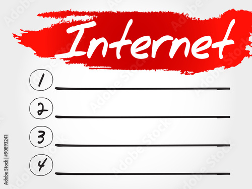 INTERNET blank list, business concept