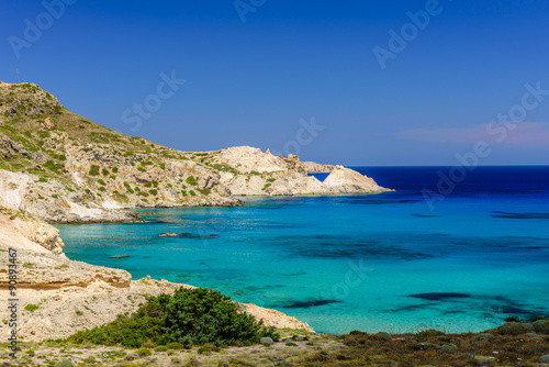 The picturesque pobieranie the Greek island of Milos, Mandrakia village, Milos island, Cyclades, Greece.