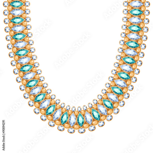 Gemstones chain golden necklace or bracelet.