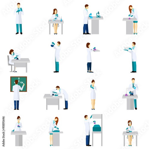 Scientist Person Flat Set