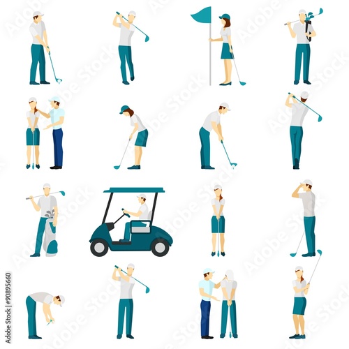 Golf People Flat Set