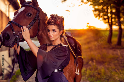 Fashion model with horse © Gabi Moisa