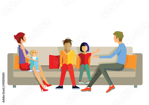 Familie auf dem Sofa