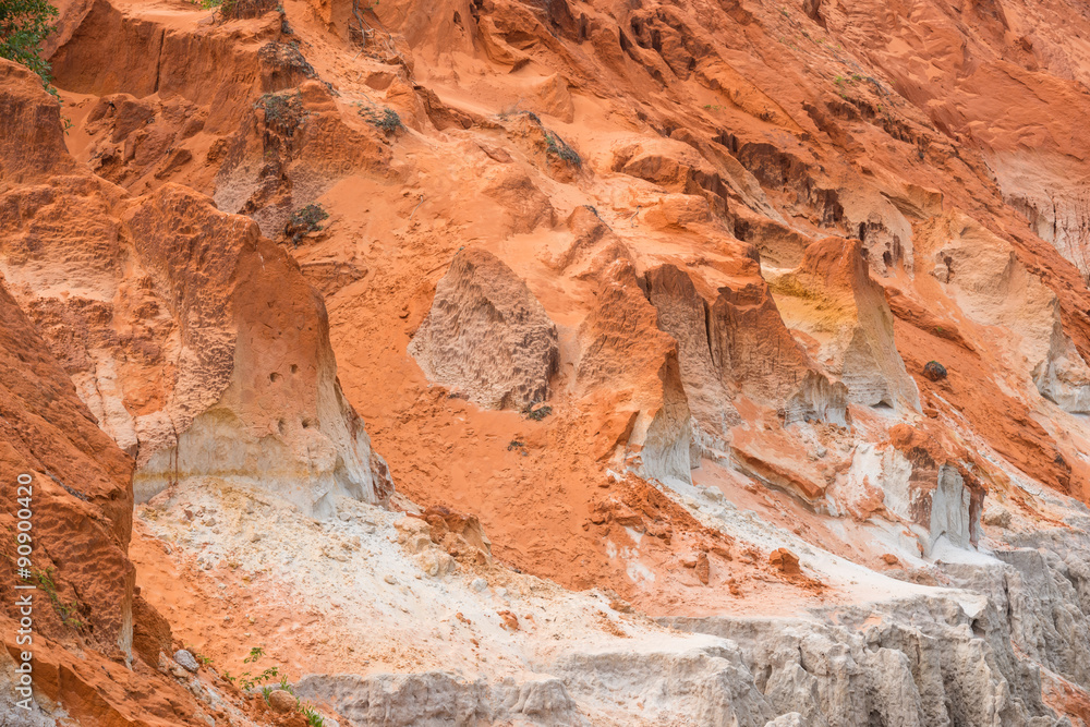 Pattern of red sand dune canyon at the Fairy stream, Mui Ne, Vietnam Pattern of red sand dune canyon at the Fairy stream, Mui Ne, Vietnam