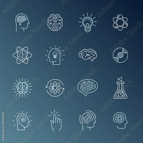 Brain and mind icons