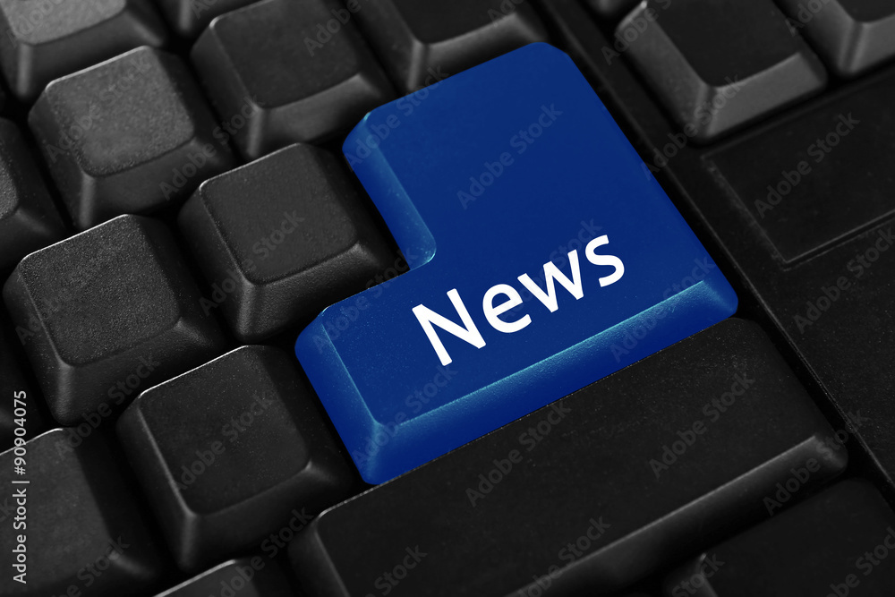 Close up of News keyboard button Close up of News keyboard button
