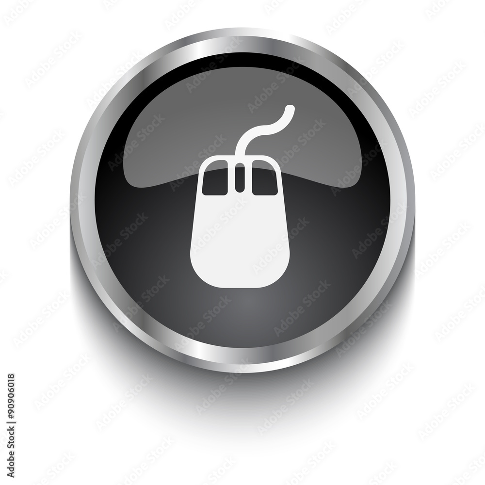 White Mouse symbol on black web button White Mouse symbol on black web button