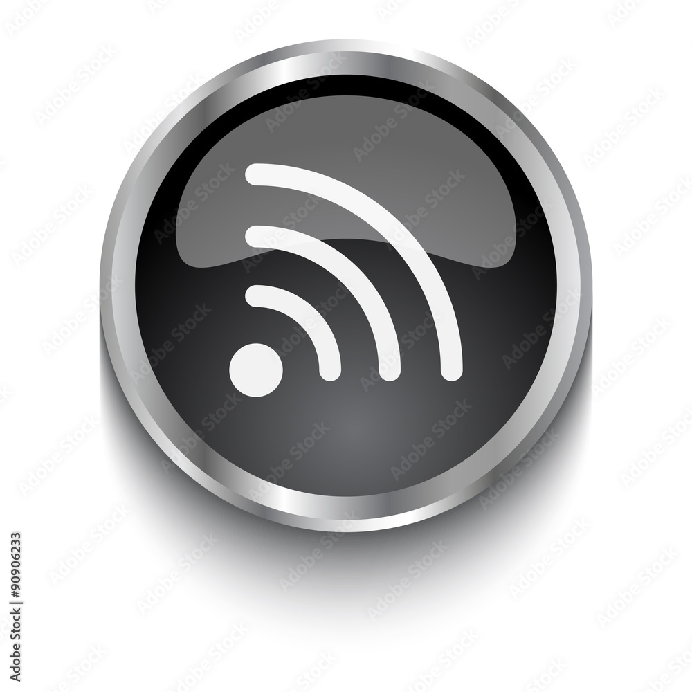 White Wireless symbol on black web button White Wireless symbol on black web button