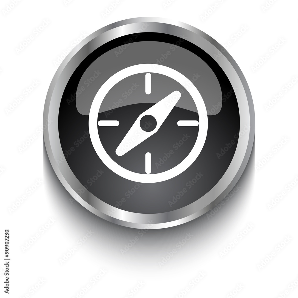White Compass symbol on black web button White Compass symbol on black web button