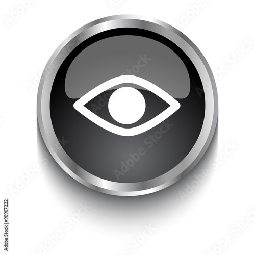 White Eye Sight symbol on black web button