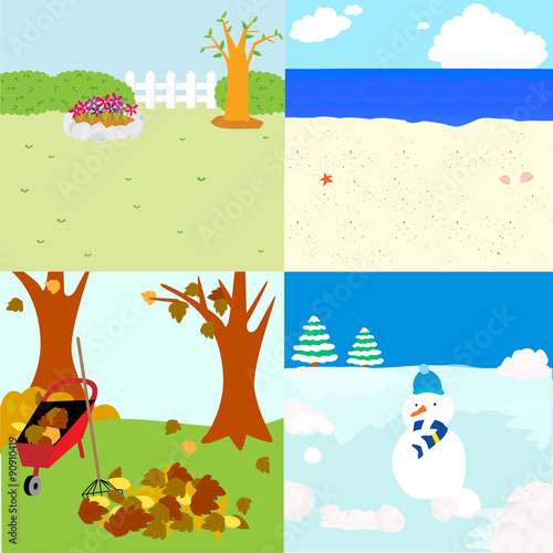 The four seasons. 1 season in one quarter.