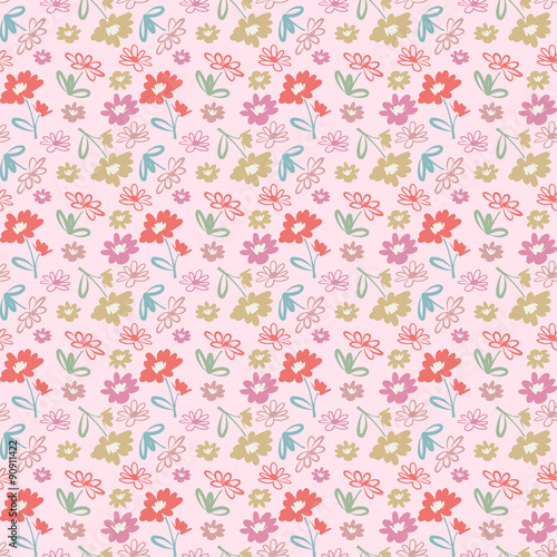 vintage flower seamless pattern