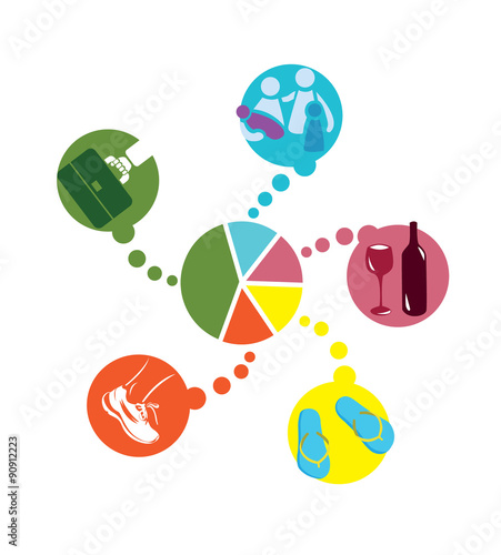 Infographics depicting use of time or lifestyle