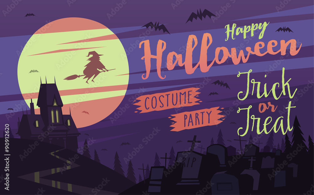 Happy Halloween card \ background \ poster. Vector illustration. Stock