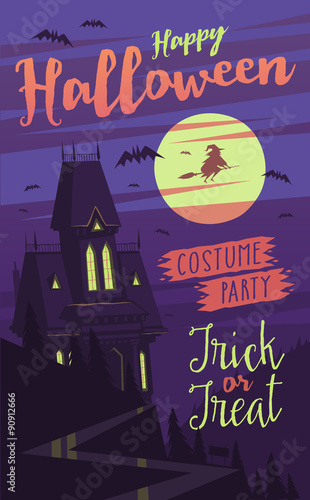 Happy Halloween card \ background \ poster. Vector illustration.