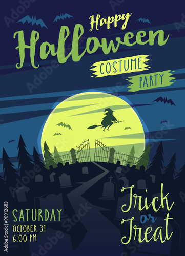 Happy Halloween card \ background \ poster. Vector illustration.