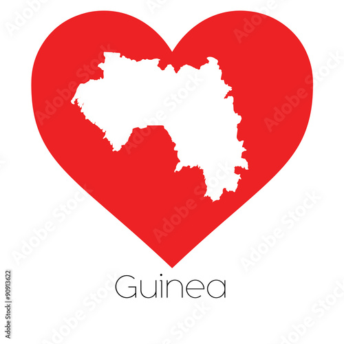 Heart illustration with the shape of Guinea