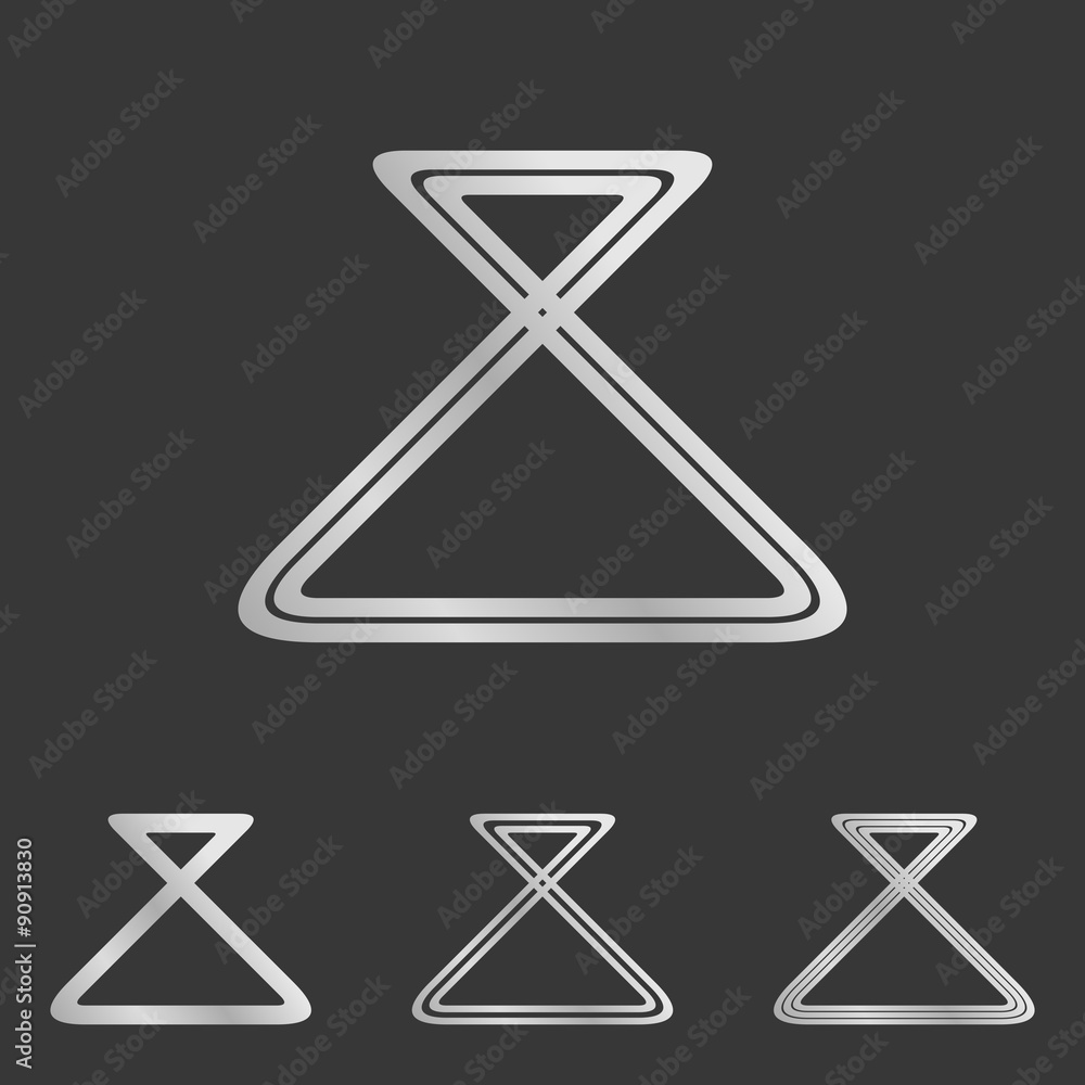 Silver line loop logo design set Silver line loop logo design set
