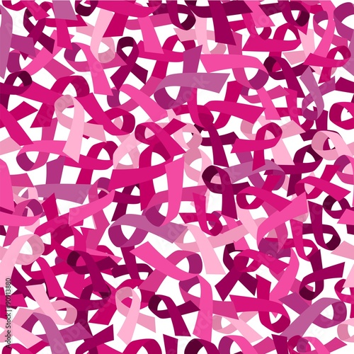 Breast cancer pattern seamless pink ribbon