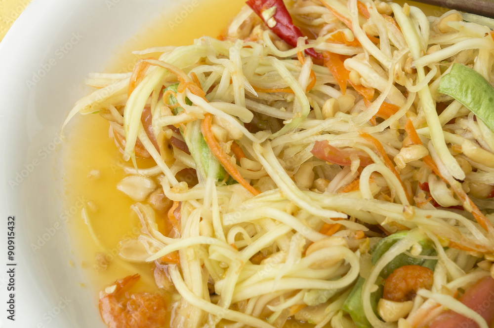 papaya salad thai tradition healthy vegetable concept papaya salad thai tradition healthy vegetable concept