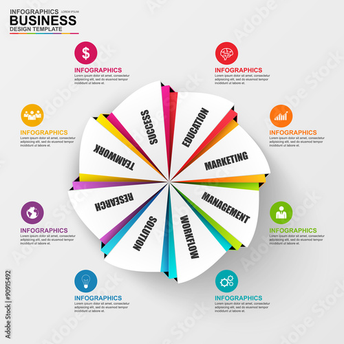Infographic origami diagram vector design template 