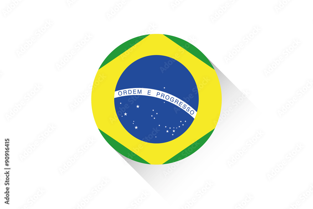 Round flag with shadow of Brazil