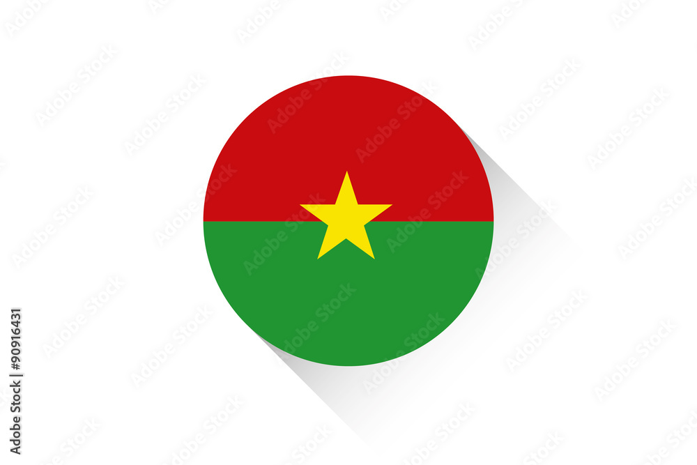 Round flag with shadow of Burkina Faso Round flag with shadow of Burkina Faso
