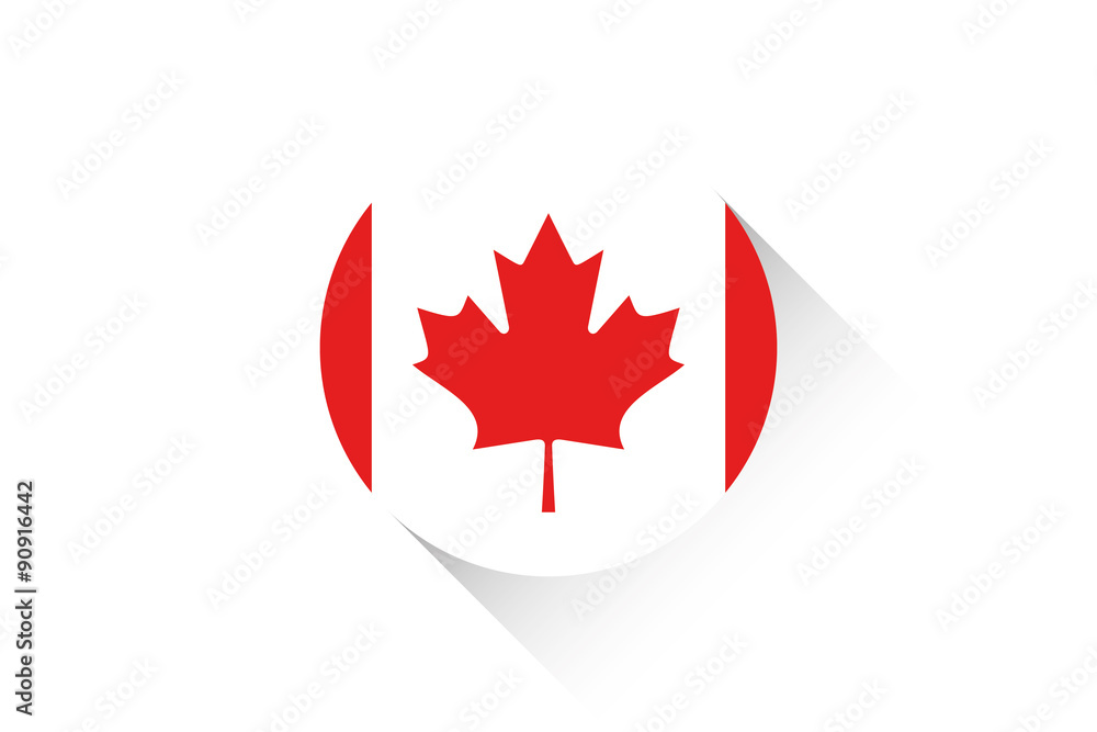 Fototapeta premium Round flag with shadow of Canada
