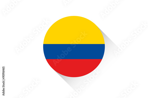 Free Download Round flag with shadow of Colombia - GFXLoad
