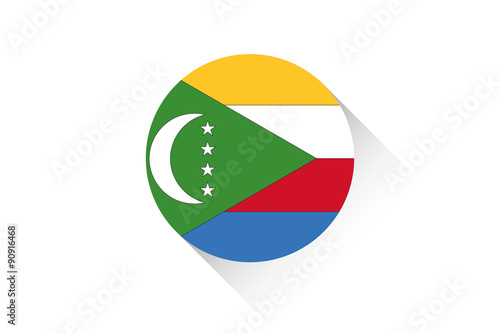 Round flag with shadow of Comoros
