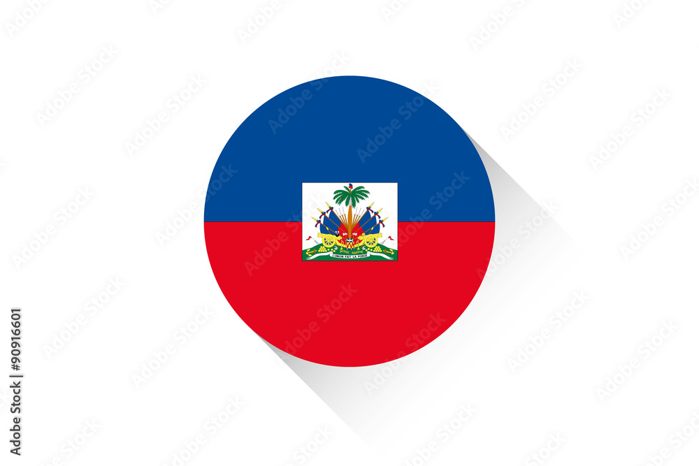 Round flag with shadow of Haiti Round flag with shadow of Haiti