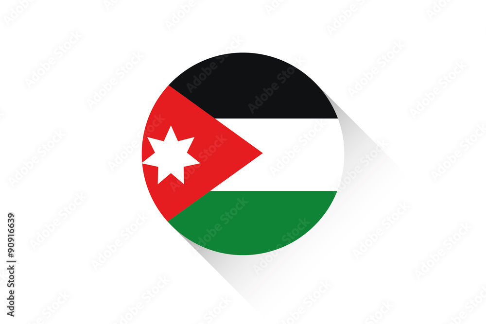 Round flag with shadow of Jordan Round flag with shadow of Jordan
