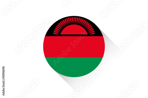 Free Download Round flag with shadow of Malawi - GFXLoad