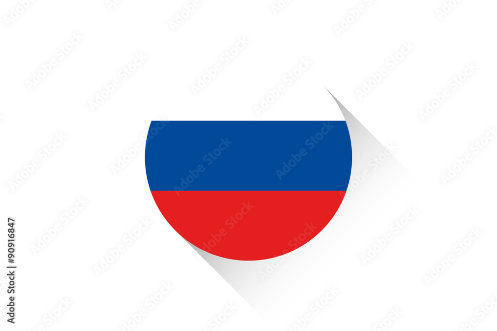 Round flag with shadow of Russia Round flag with shadow of Russia