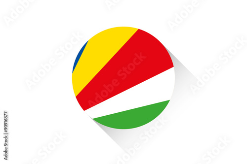 Round flag with shadow of Seychelles