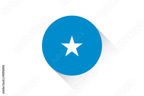 Round flag with shadow of Somalia