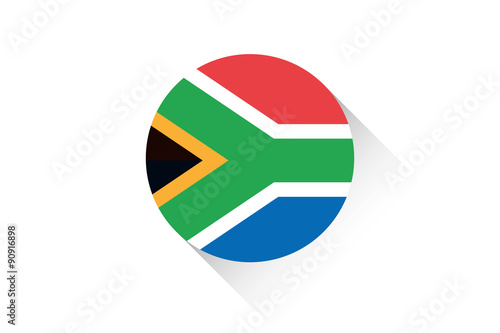 Round flag with shadow of South Africa
