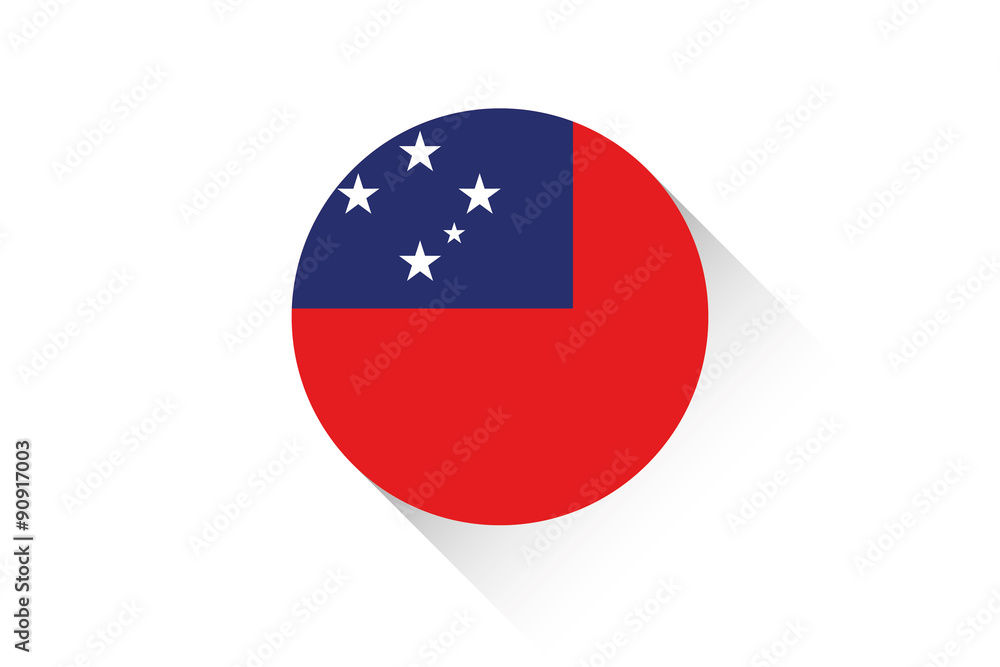 Fototapeta premium Round flag with shadow of Western Samoa