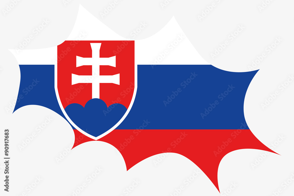 Fototapeta premium Explosion wit the flag of Slovakia