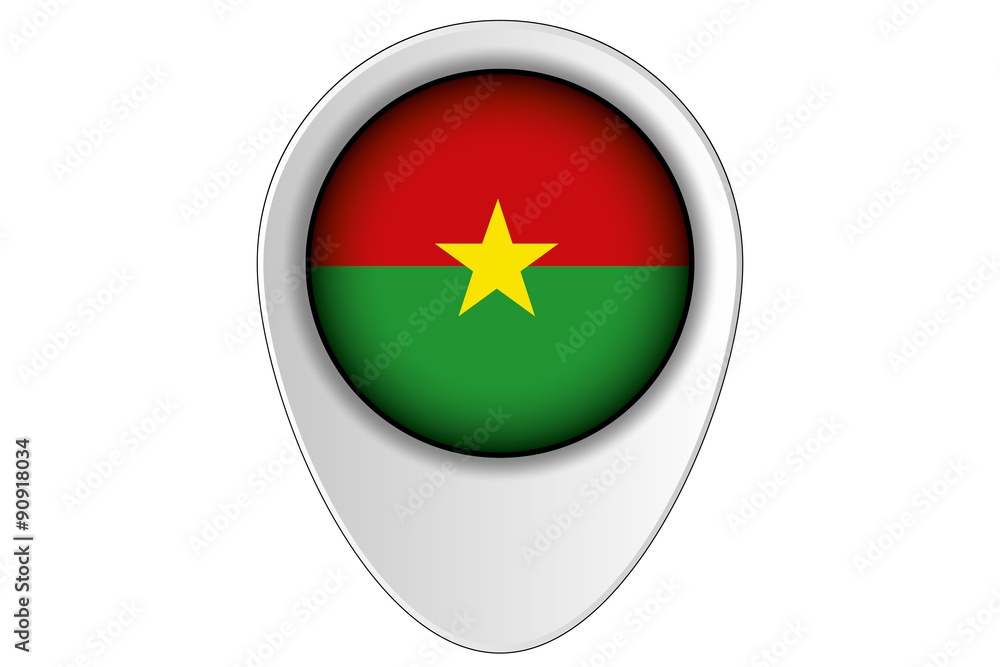 3D Map Pointer Flag Illustration of the country of Burkina Faso 3D Map Pointer Flag Illustration of the country of Burkina Faso