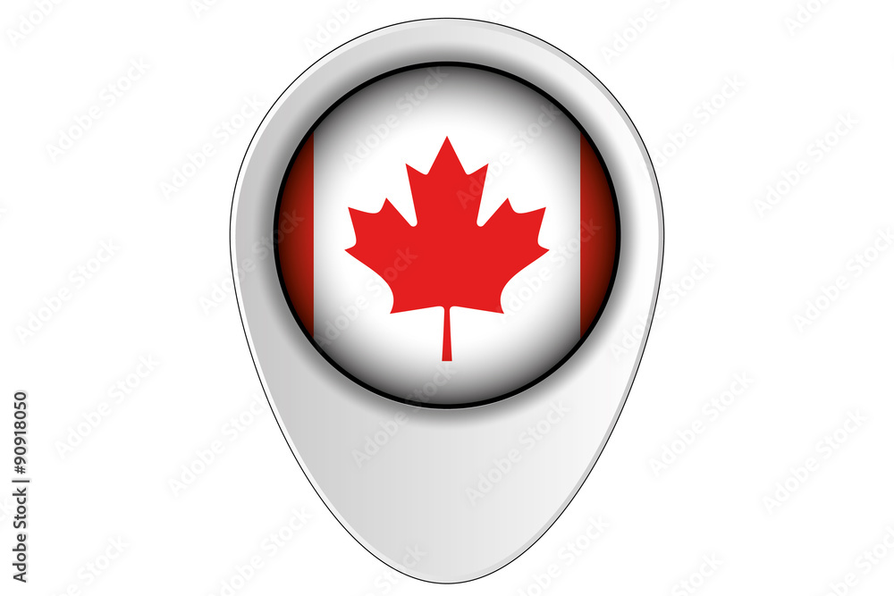 3D Map Pointer Flag Illustration of the country of Canada 3D Map Pointer Flag Illustration of the country of Canada