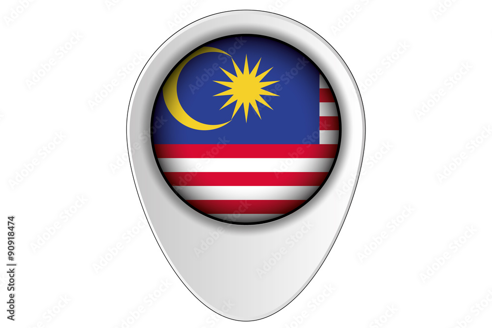 3D Map Pointer Flag Illustration of the country of Malaysia 3D Map Pointer Flag Illustration of the country of Malaysia