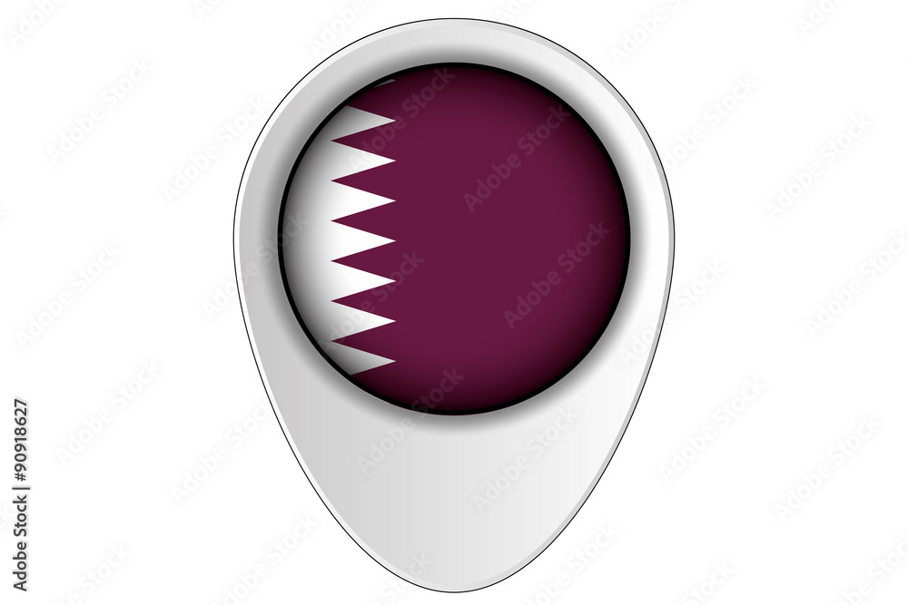 3D Map Pointer Flag Illustration of the country of Qatar 3D Map Pointer Flag Illustration of the country of Qatar