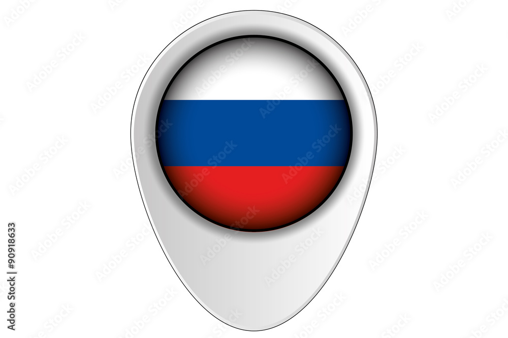 3D Map Pointer Flag Illustration of the country of Russia 3D Map Pointer Flag Illustration of the country of Russia