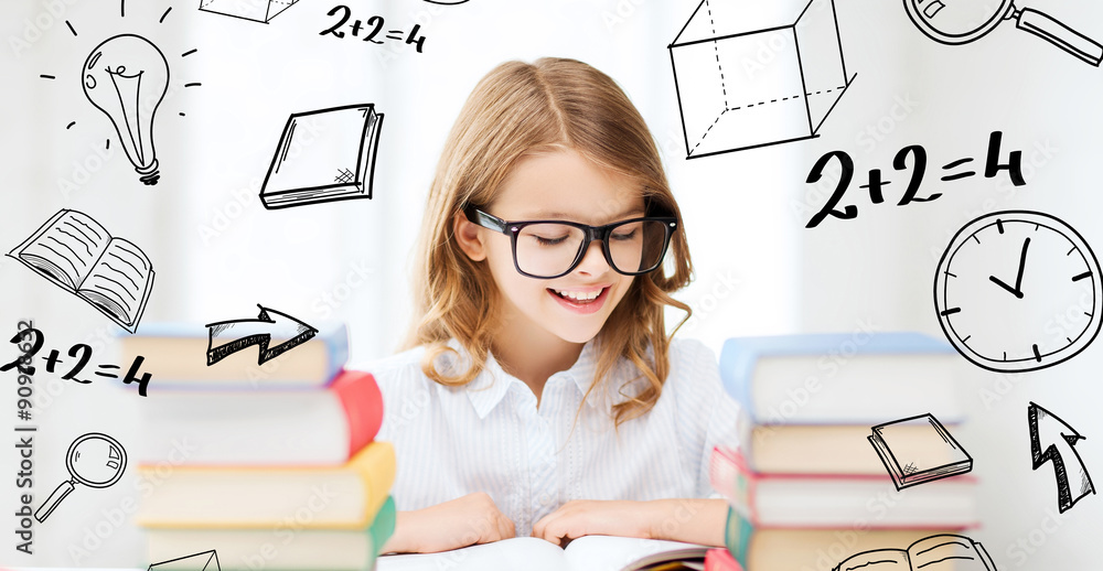 Fototapeta premium student girl studying at school