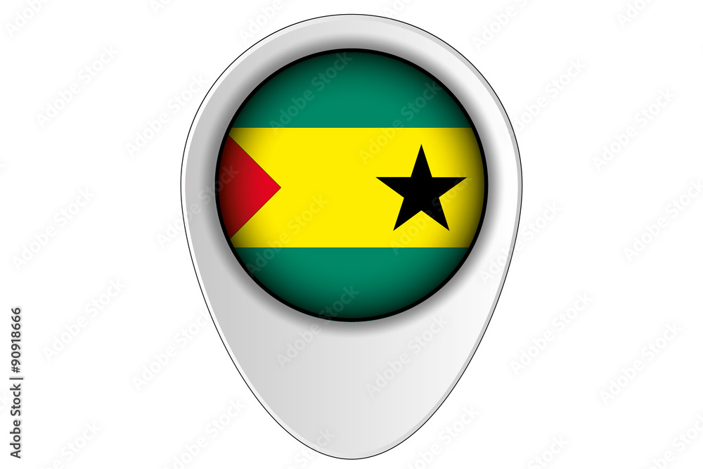 3D Map Pointer Flag Illustration of the country of Sao Tome E P 3D Map Pointer Flag Illustration of the country of Sao Tome E P