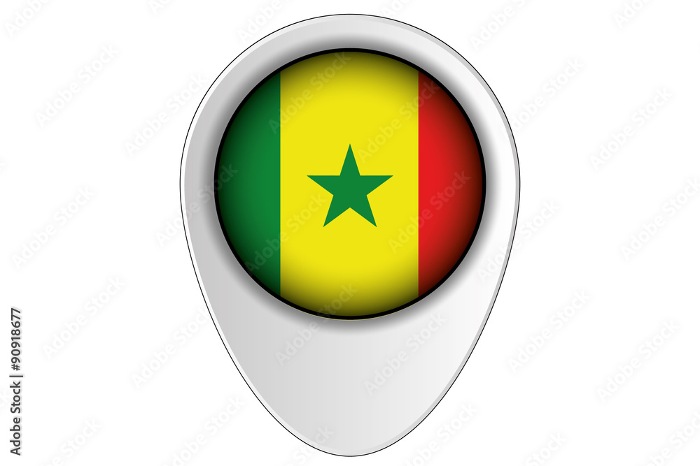 3D Map Pointer Flag Illustration of the country of Senegal 3D Map Pointer Flag Illustration of the country of Senegal
