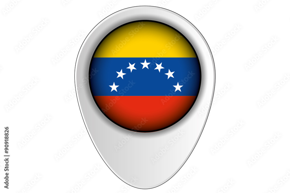 3D Map Pointer Flag Illustration of the country of Venezuela 3D Map Pointer Flag Illustration of the country of Venezuela