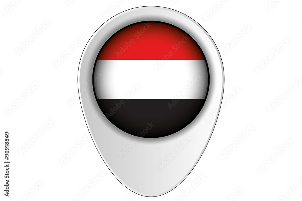 3D Map Pointer Flag Illustration of the country of Yemen 3D Map Pointer Flag Illustration of the country of Yemen