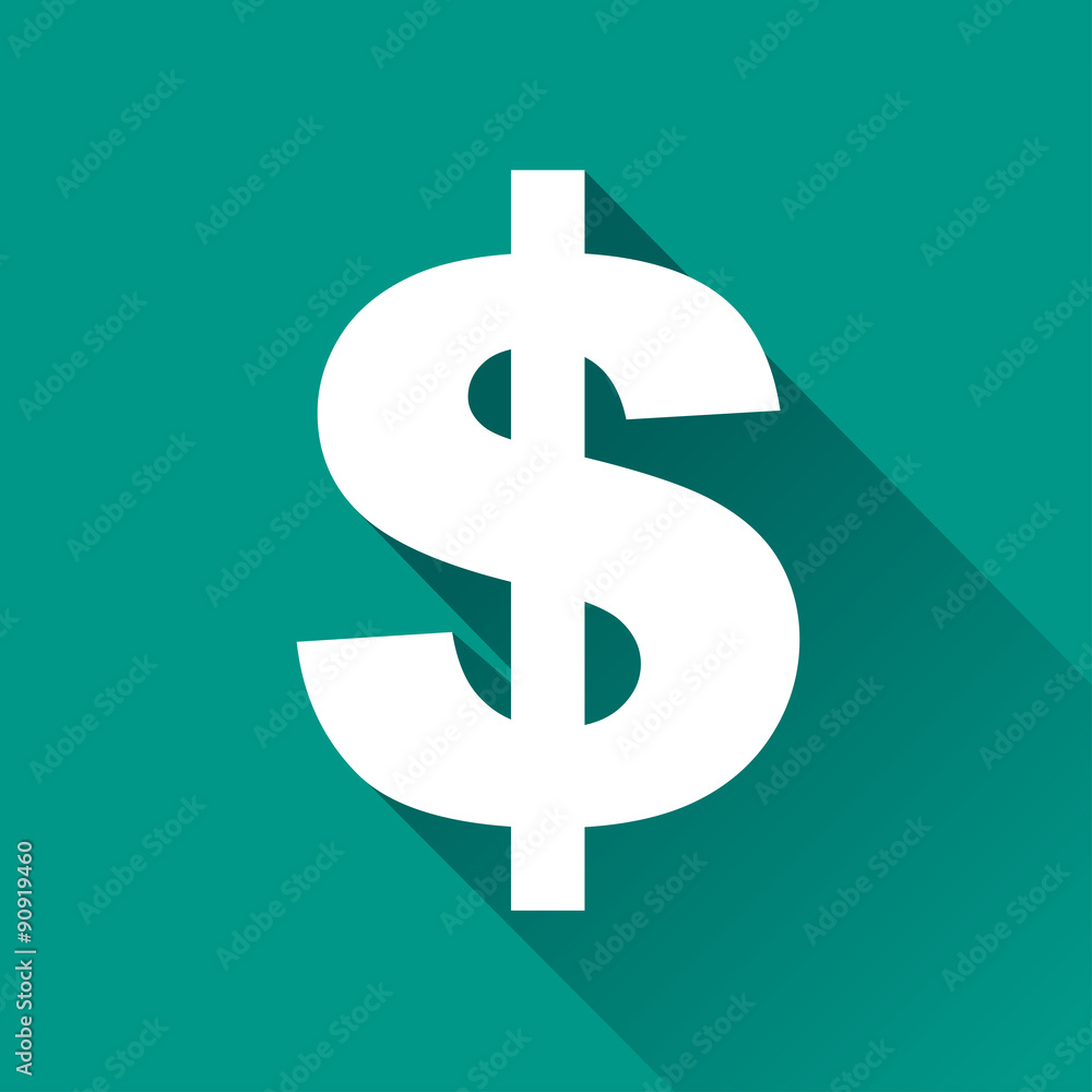 dollar flat design icon dollar flat design icon